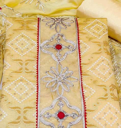 Embroidered Unstitched Dress Material